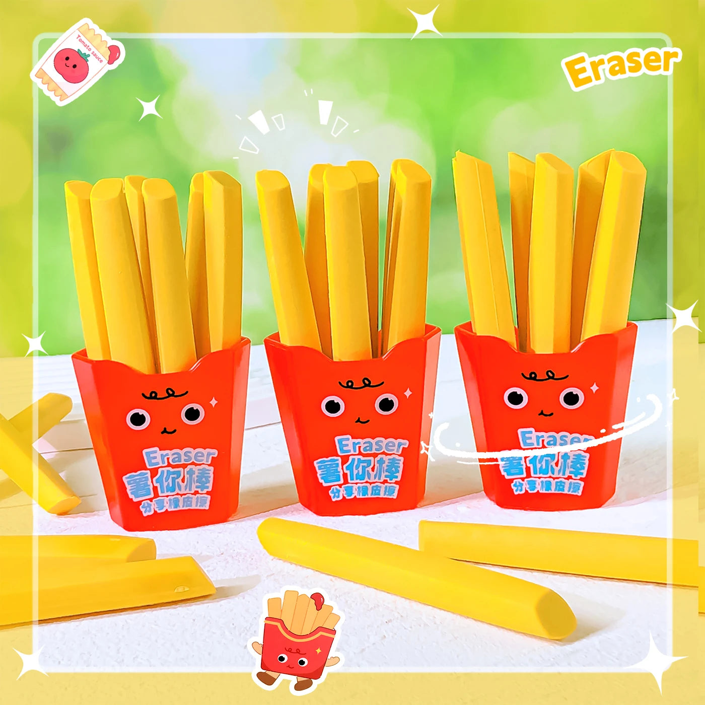 Large Fries Erasers