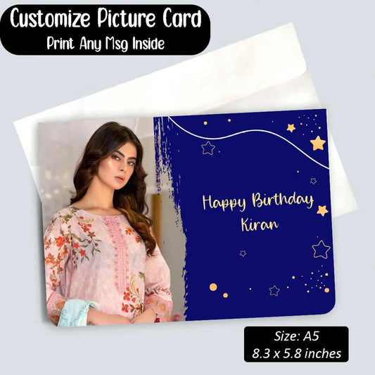 Customized Blue Picture - Card