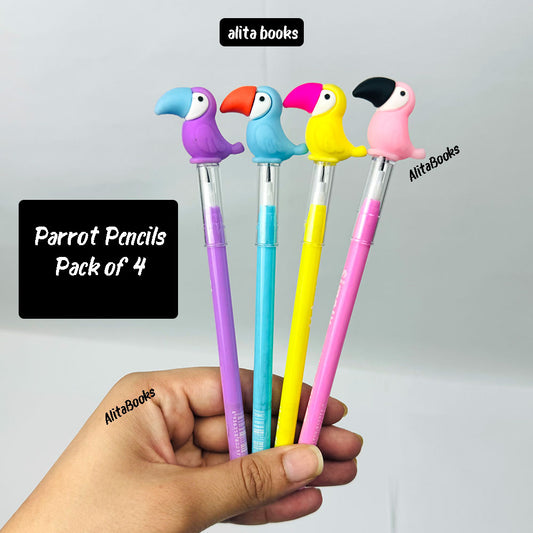 Pack of 4 Parrot - Pencils