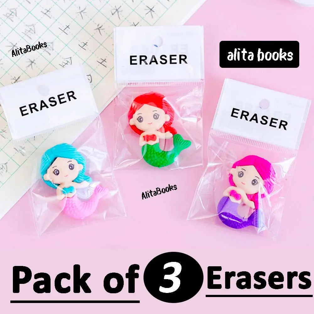 Pack of 3 Mermaid - Erasers